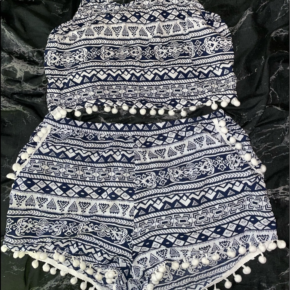 Summer Two-piece outfit W tassels & pockets